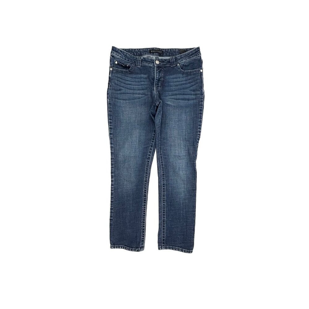Lee Mid Rise Fit Skinny Women's‎ size 12 Dark Wash Blue Denim jeans